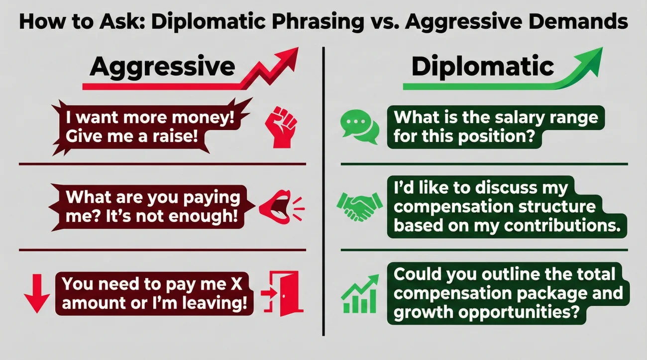 Diplomatic Salary Phrasing - Moving From Aggressive To Professional Inquiries