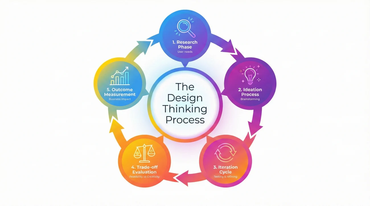 Design Thinking Process Phases From Research To Outcome Measurement