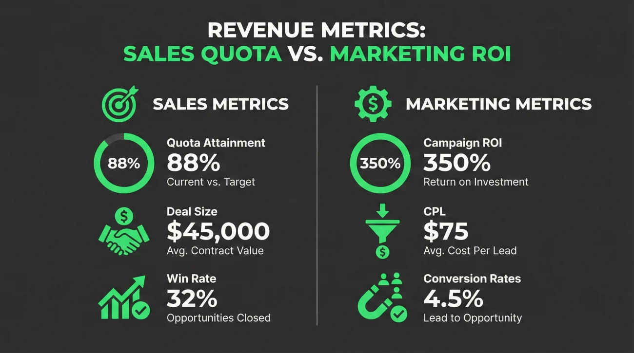 Essential Revenue Metrics - Comparing Sales Quotas And Marketing ROI