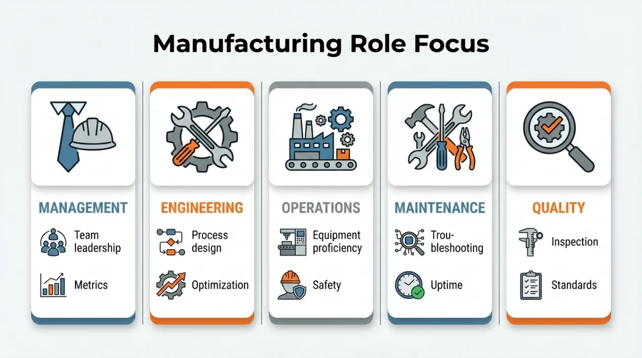 Key Focus Areas For Different Manufacturing Job Roles