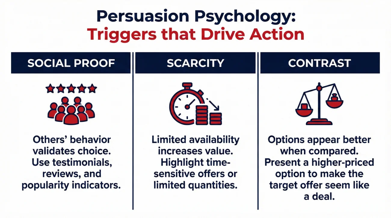 Proven Persuasion Principles - Utilizing Social Proof Scarcity And Contrast