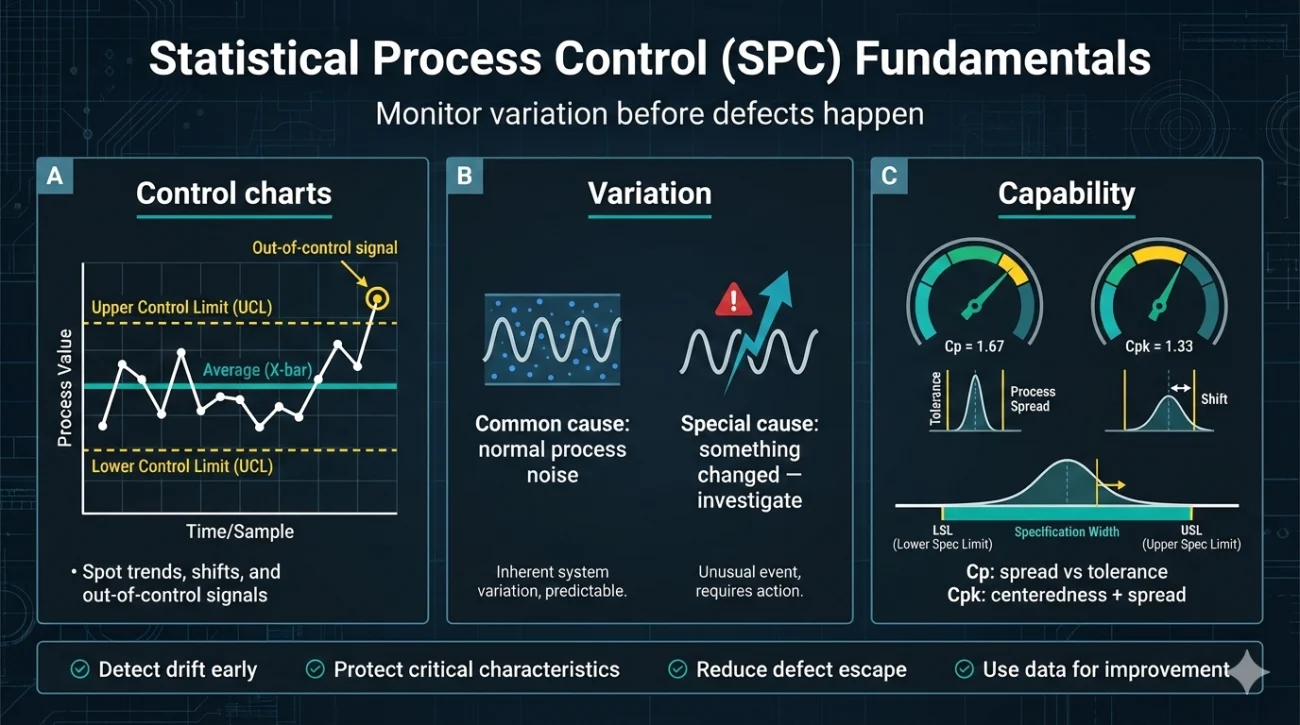 Statistical Process Control Fundamentals Control Charts And Capability