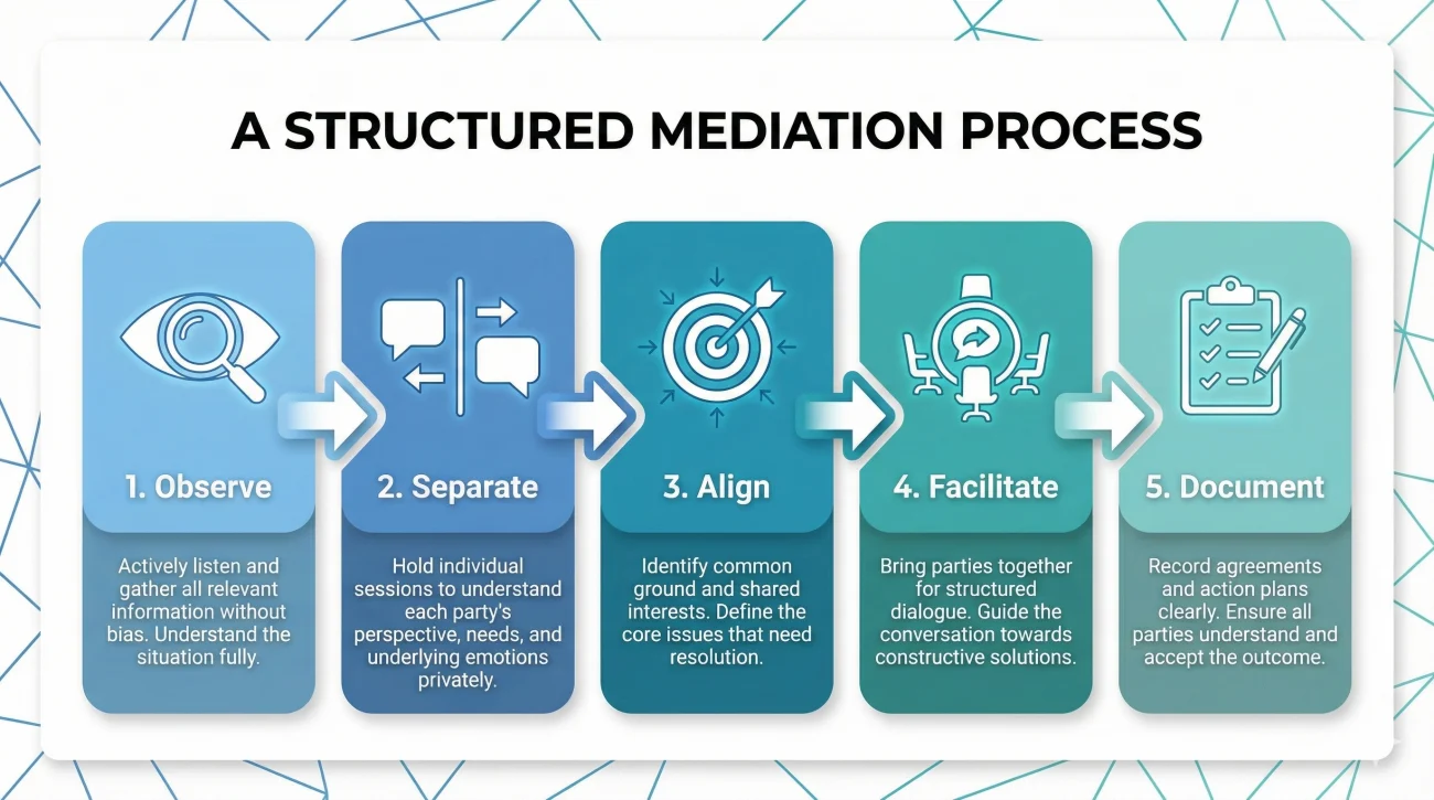 Step-by-step Professional Mediation Process For Workplace Conflicts