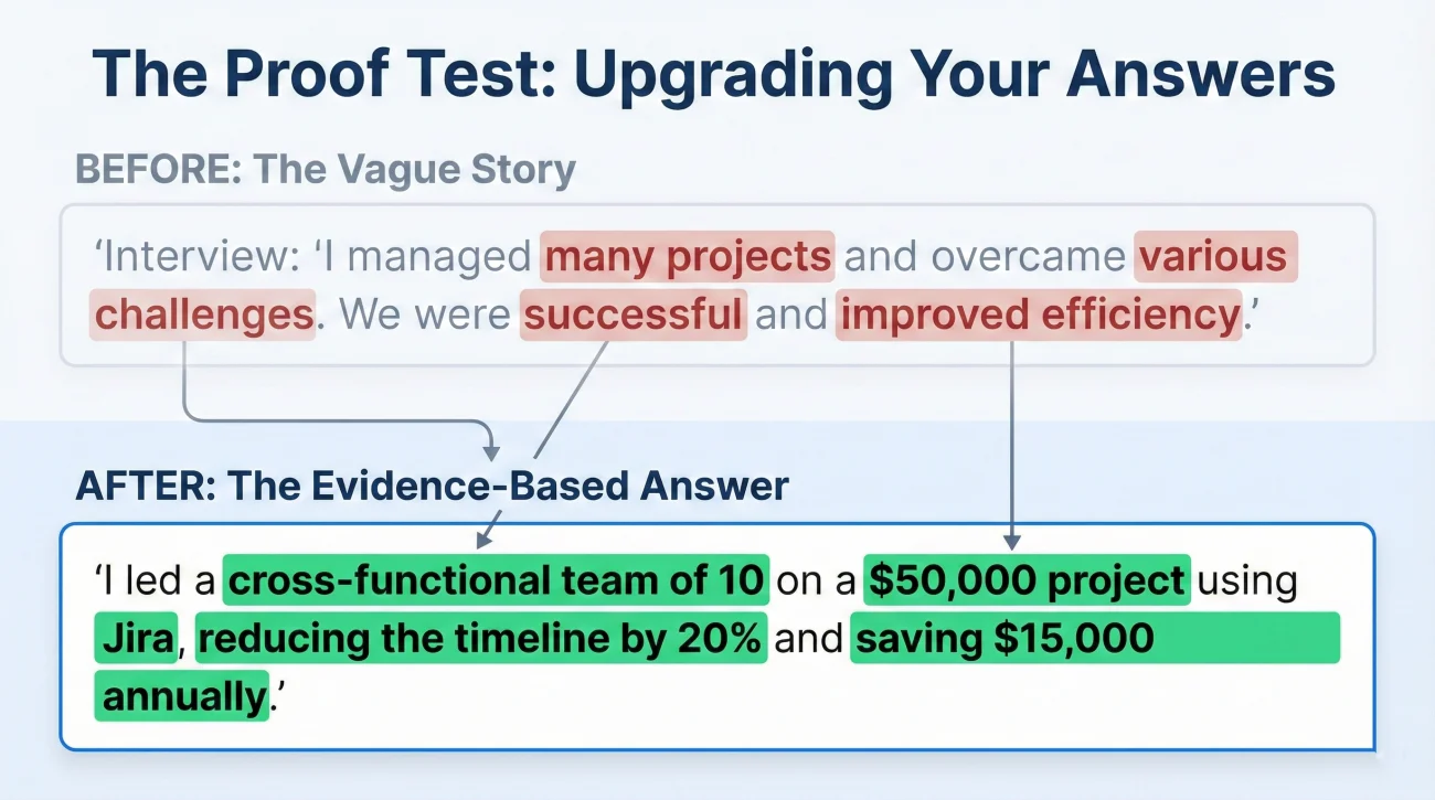 Comparison Of Vague Vs Specific Evidence Based Interview Answers