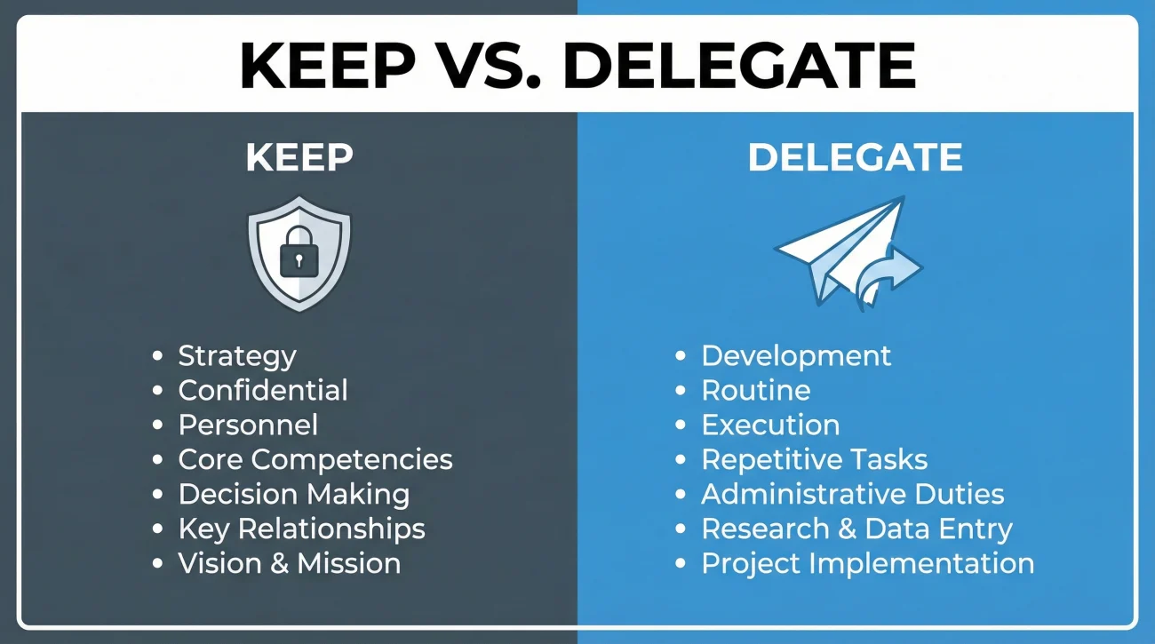 Checklist For What To Keep And What To Delegate