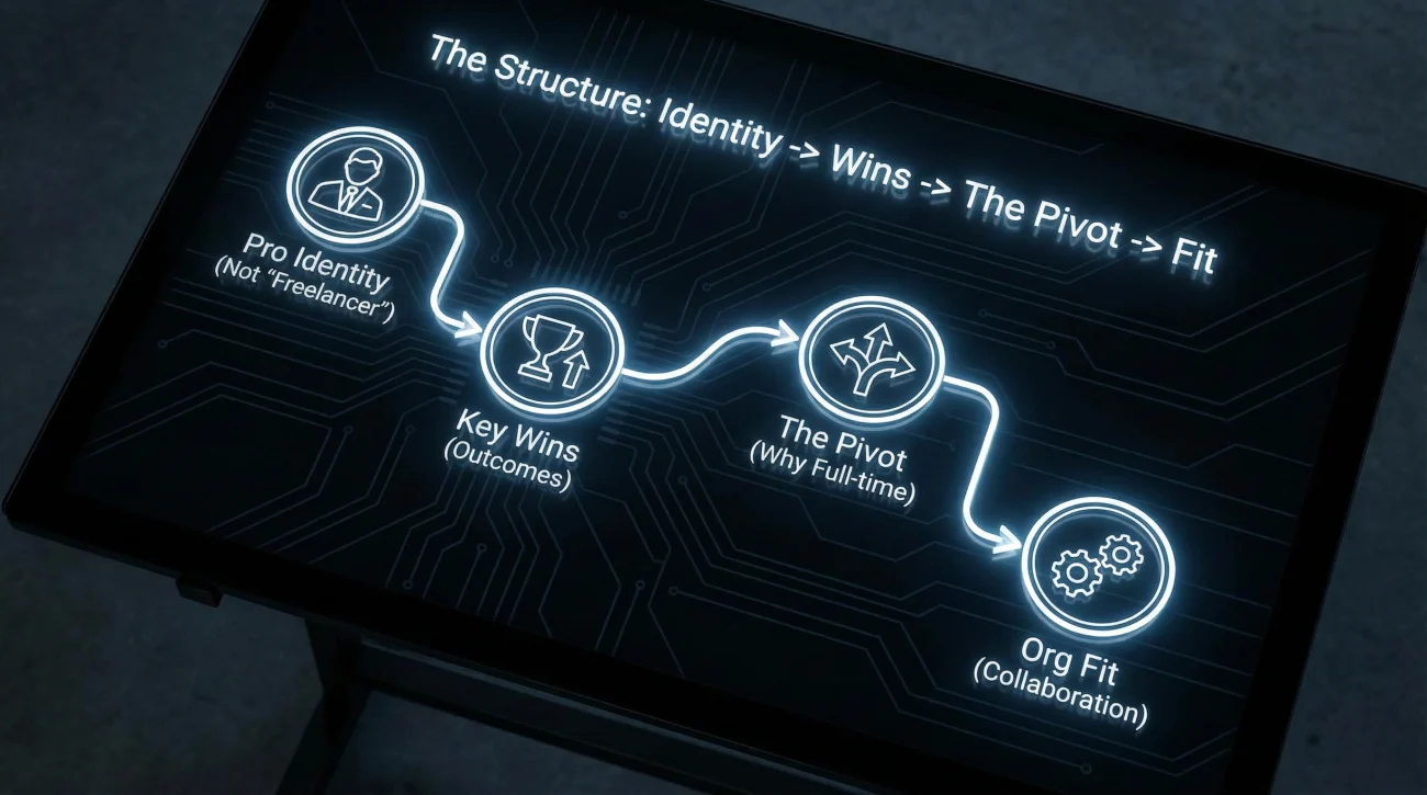 Freelancer Introduction Structure Flowchart Dark Mode