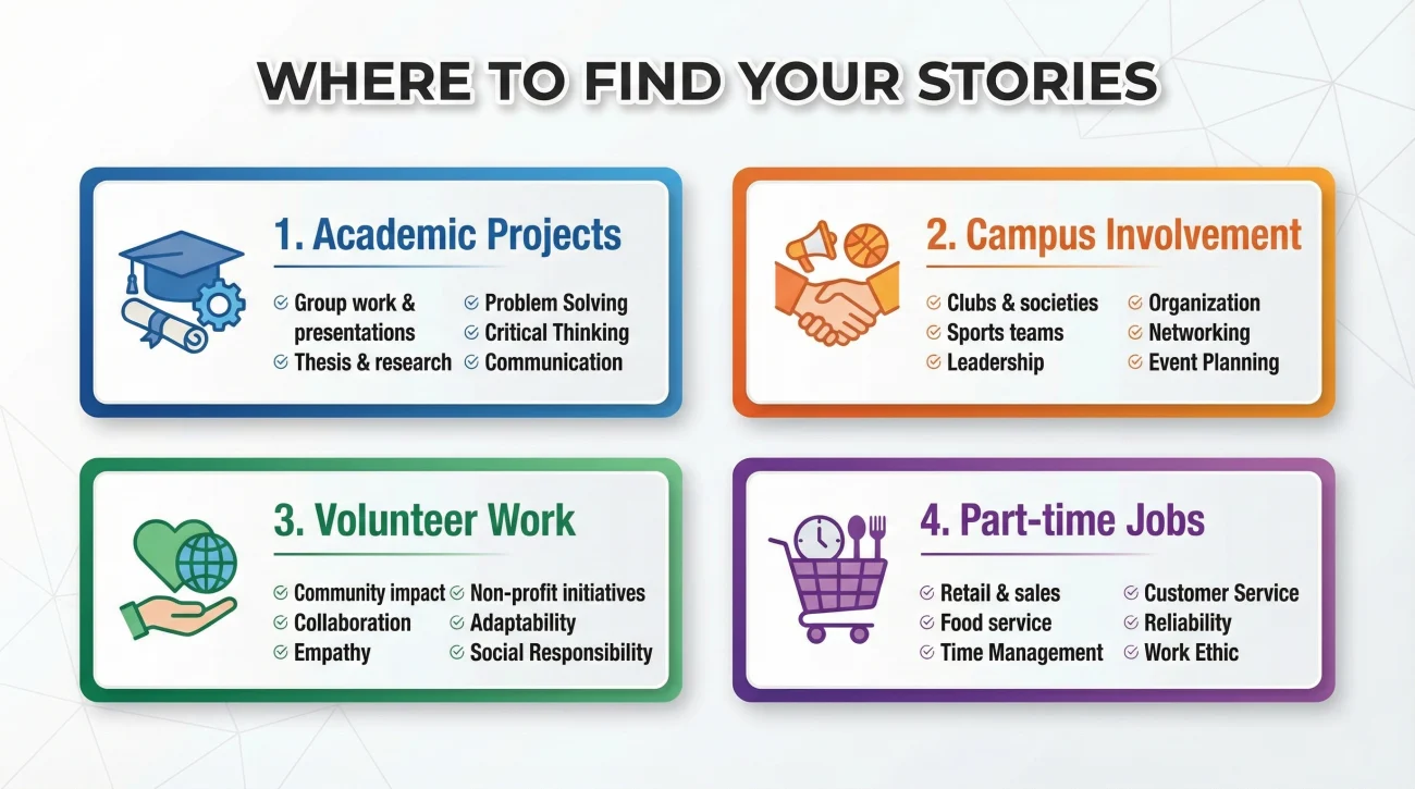 Sources Of Behavioral Interview Stories For Students And Recent Graduates