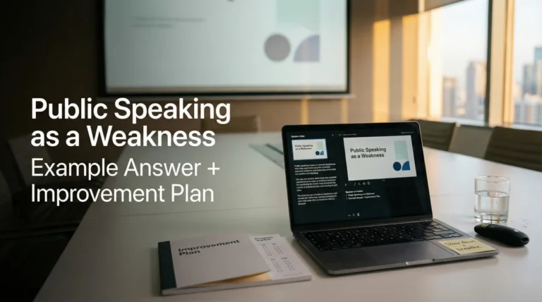 Public Speaking as a Weakness (Example Answer & Improvement Plan)