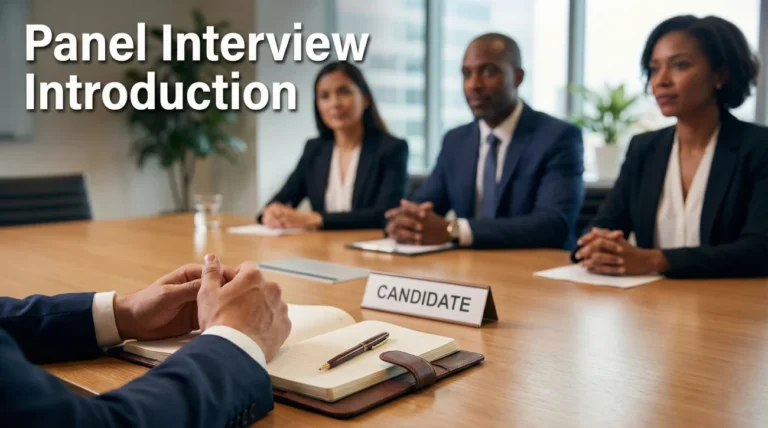 Panel Interview Introduction (Addressing the Room)