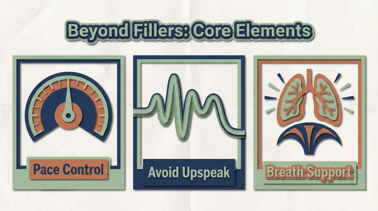 Key Elements For Confident Speech Including Pace Control And Breath Support